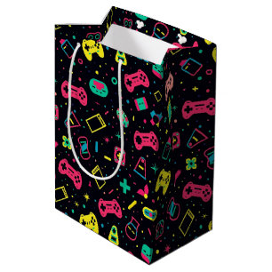 Video Game Controllers and Toys Pattern  Medium Gift Bag