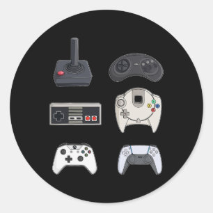 Video Game Controllers Funny Boys Kids Gaming Classic Round Sticker