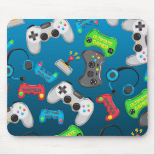 Video Game Controllers Gamer Fun Colourful Mouse Mat