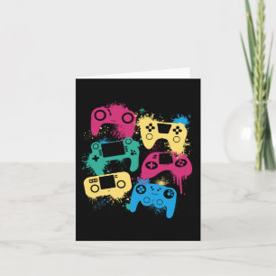 Video Game Controllers Graphic Tee For Gamer Colou Card