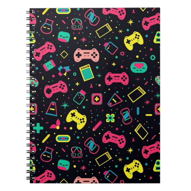 Video Game Controllers Pattern  Notebook (Front)