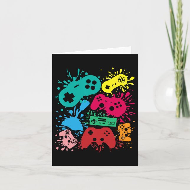 Video Game Controllers Retro 80's 90's Generation  Card (Front)