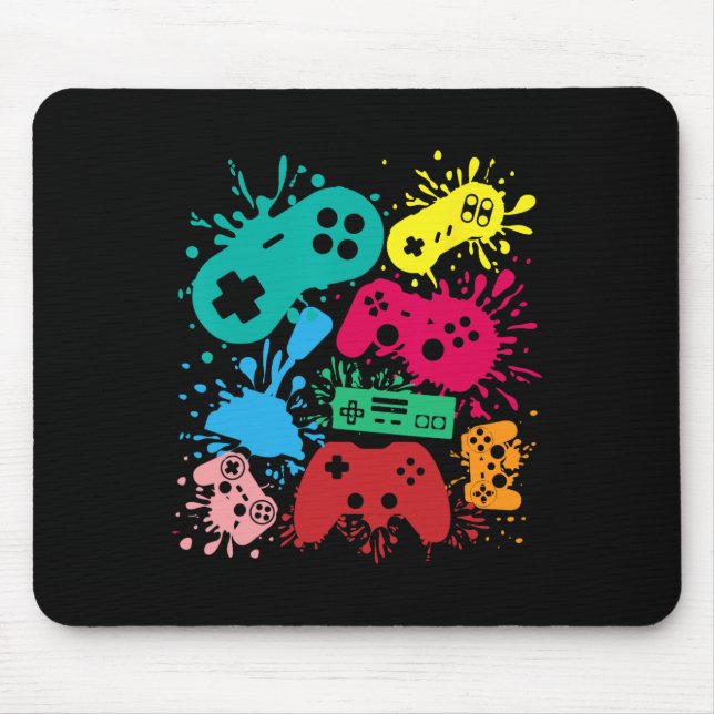 Video Game Controllers Retro 80's 90's Generation  Mouse Mat (Front)