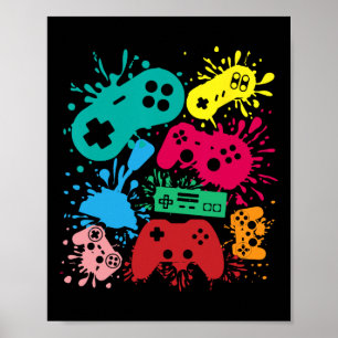 Video Game Controllers Retro 80's 90's Generation Poster