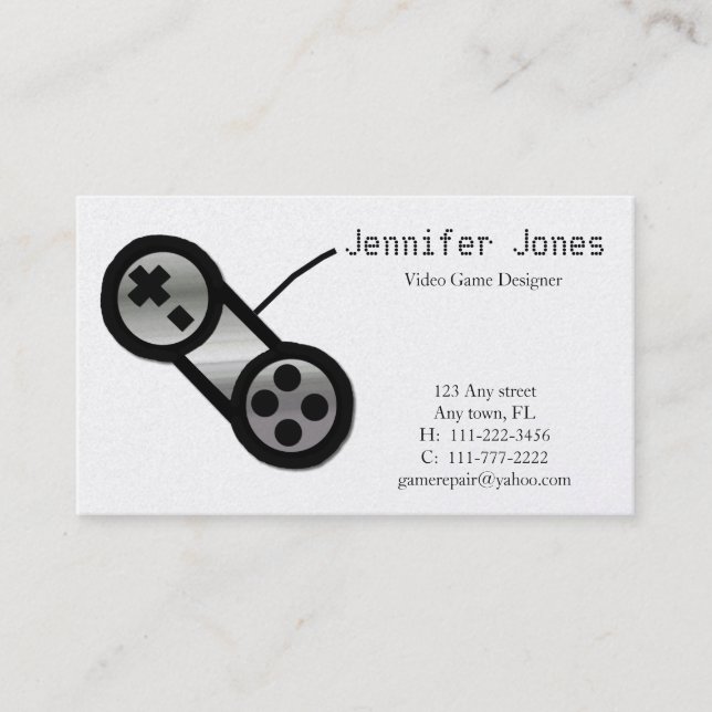 Video Game Design Business Card (Front)