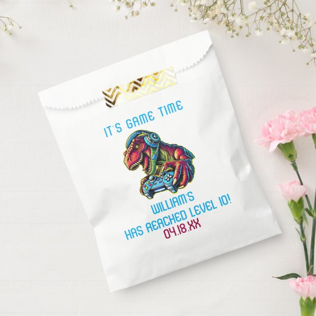 Video Game Dinosaur Gaming Birthday Party Favour Bags (Sealed)