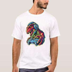 Video Game Dinosaur Gaming Birthday Party T-Shirt