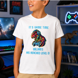 Video Game Dinosaur Gaming Birthday Party T-Shirt