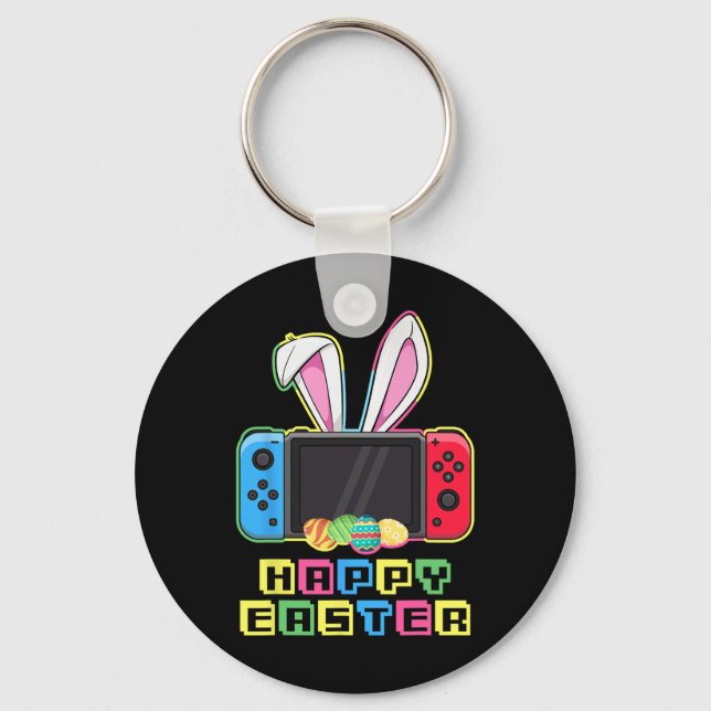 Video Game Easter Bunny Funny Gaming Controller Ga Key Ring (Front)