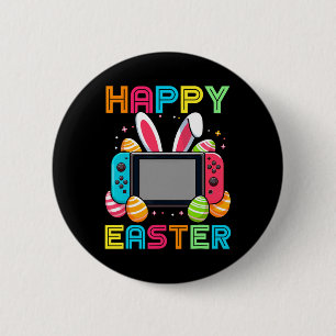 Video Game Easter Bunny Gaming Controller Gamer Bo 6 Cm Round Badge