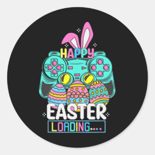 Video Game Easter Bunny Gaming Controller Gamer Bo Classic Round Sticker