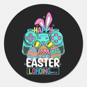 Video Game Easter Bunny Gaming Controller Gamer Bo Classic Round Sticker