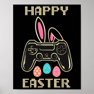 Video Game Easter Bunny Gaming Controller Gamer Bo Poster