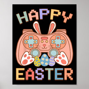 Video Game Easter Bunny Gaming Controller Gamer Bo Poster