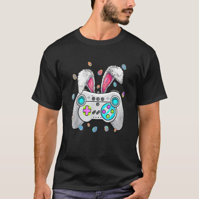 Video Game Easter Bunny Gaming Controller Gamer Bo T-Shirt (Front)