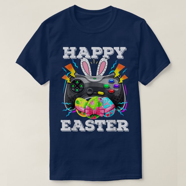 Video Game Easter Bunny Gaming Controller Gamer Bo T-Shirt (Design Front)