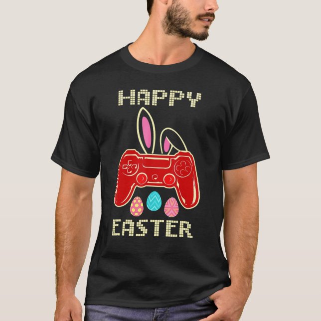 Video Game Easter Bunny Gaming Controller Gamer Bo T-Shirt (Front)