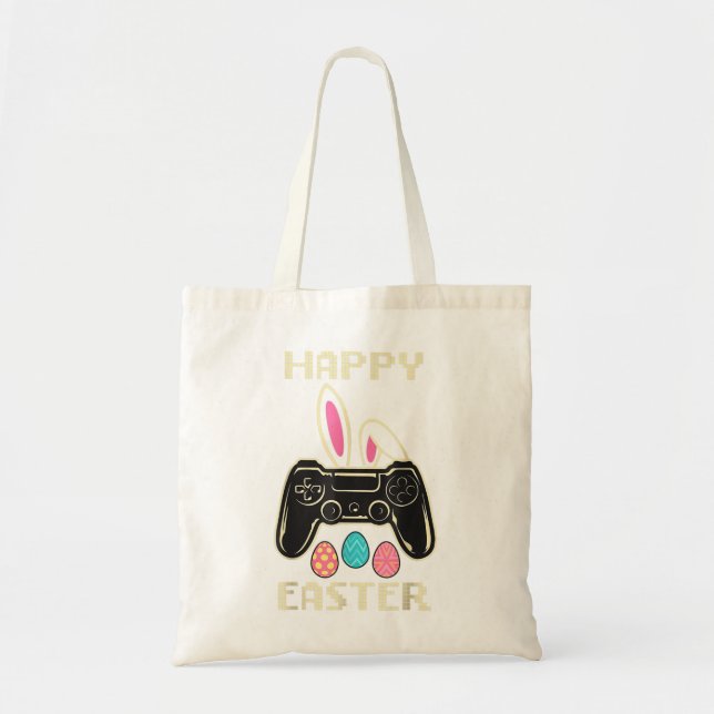 Video Game Easter Bunny Gaming Controller Gamer Bo Tote Bag (Front)