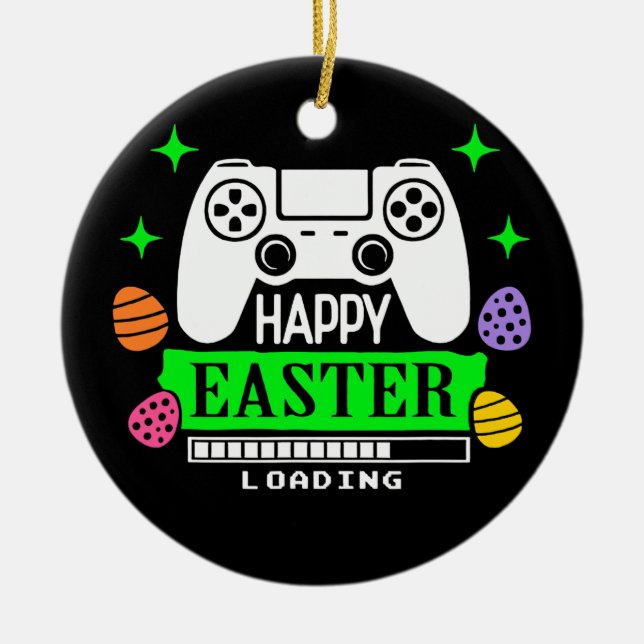 Video Game Easter Eggs Gaming Controller Gamer Ceramic Tree Decoration (Front)