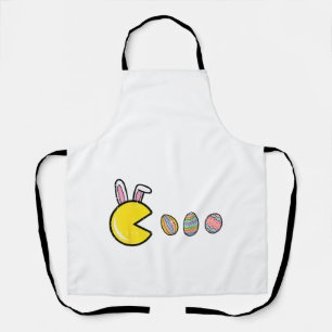 Video Game Eating Easter Eggs Retro Gamer Men Boys Apron