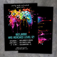 Video Game Gamer Teal Birthday Party