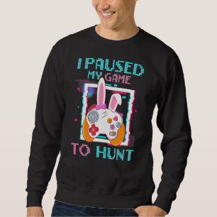 Video Game Gaming Bunny Hunting Graphic Happy East Sweatshirt