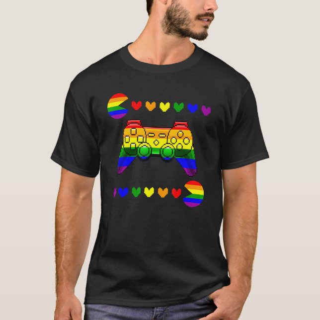 Video Game  Gaming Lgbt Q Ally Pride Flag Gamer 1 T-Shirt (Front)