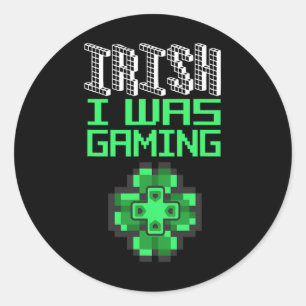 Video Game Gaming St Patricks Day Gamer T Shirts F Classic Round Sticker
