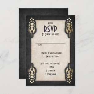 Video Game Geek Black Wedding RSVP Card