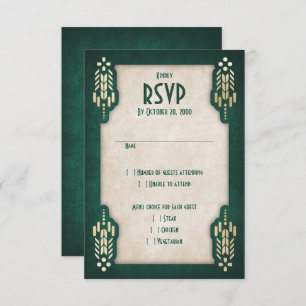 Video Game Geek Green Wedding RSVP Card