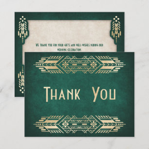 Video Game Geek Green Wedding Thank You Card