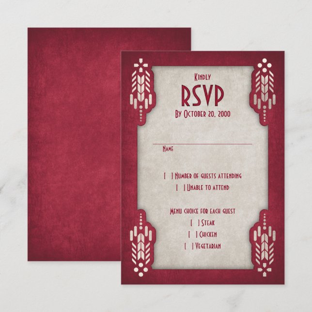 Video Game Geek Red Wedding RSVP Card (Front/Back)