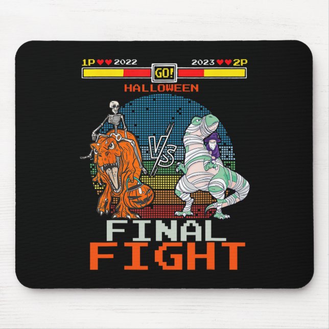 Video Game Halloween T-rex Skeleton Mummy - Final  Mouse Mat (Front)