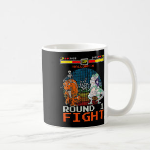 Video Game Halloween T-rex Skeleton Mummy - Round Coffee Mug