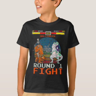 Video Game Halloween T-rex Skeleton Mummy - Round  T-Shirt