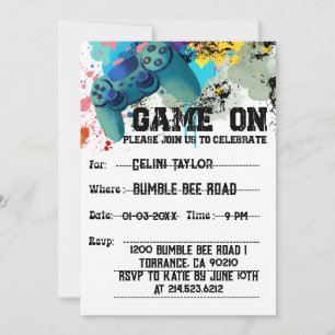 Video Game Invitations For Boy Birthday Party