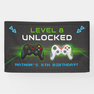 Video Game Kids Birthday Party Banner