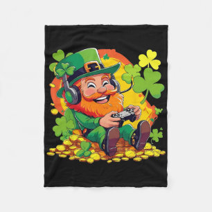 Video Game Leprechaun St Patrick’s Day Gamer For K Fleece Blanket