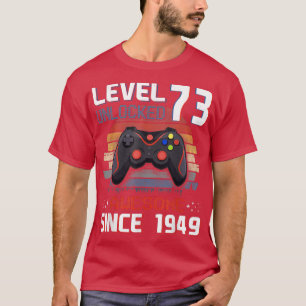 Video Game Level 73 Unlocked Vintage 1949 Men 73rd T-Shirt