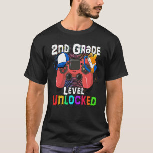 Video Game Level Unlocked 2nd Grade Student Teache T-Shirt