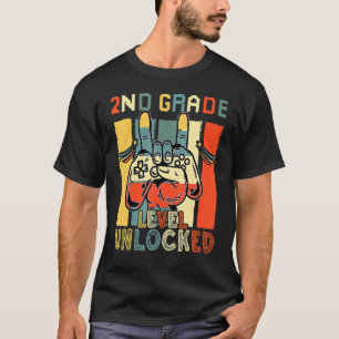 Video Game Level Unlocked Game On 2nd Grade Back T T-Shirt