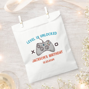 Video Game Level Unlocked Gamer Boy Men's Birthday Favour Bags