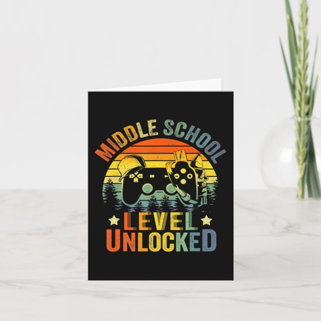 Video Game Level Unlocked Middle School Back to Sc Card (Front)