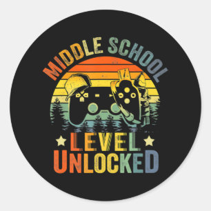 Video Game Level Unlocked Middle School Back to Sc Classic Round Sticker