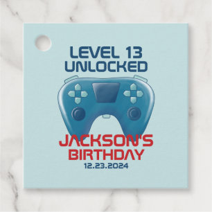 Video Game Level Unlocked Teen Boy Birthday Party Favour Tags