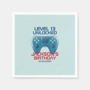 Video Game Level Unlocked Teen Boy Birthday Party Napkin