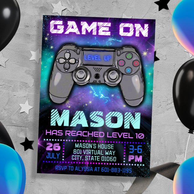 Video Game Level Up Birthday Invitation (Creator Uploaded)