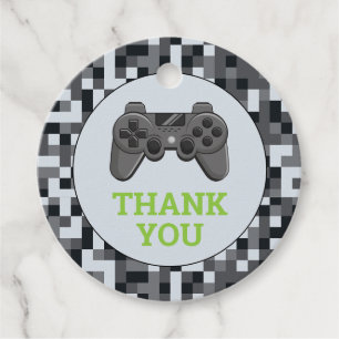 Video Game Level Up Controller Birthday Party Favour Tags