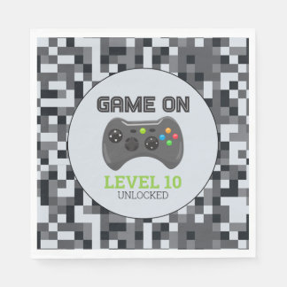 Video Game Level Up Controller Birthday Party Napkin