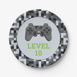 Video Game Level Up Controller Birthday Party Paper Plate